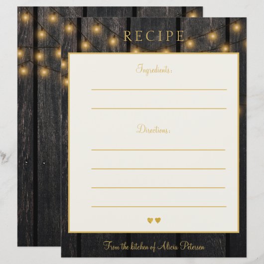 Luxe elegant houthulp recept voor typografie (Voorkant / Achterkant)