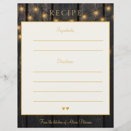 Luxe elegant houthulp recept voor typografie (Voorkant)