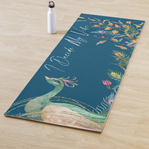 Luxe Elegant Ik Bepaal Mijn Vibe Pauw Blauw Yogamat