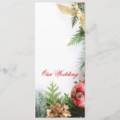 Luxe Elegant Kerst Winter Bruiloft Menu (Achterkant)