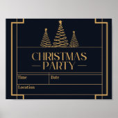 Luxe Elegant Kerstfeest Uitnodigen Poster (Voorkant)