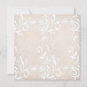 Luxe Elegant Licht Beige Bloemen Douche Invite Kaart (Achterkant)