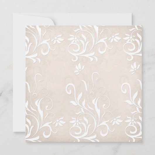 Luxe Elegant Licht Beige Bloemen Douche Invite Kaart (Achterkant)