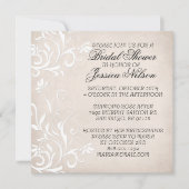 Luxe Elegant Licht Beige Bloemen Douche Invite Kaart (Voorkant)