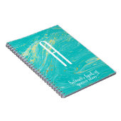 Luxe Elegant Marble Gold modern monogram citaat Notitieboek (Rechterzijde)