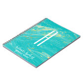 Luxe Elegant Marble Gold modern monogram citaat Notitieboek (Linkerzijde)