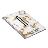 Luxe Elegant Marble Gold modern monogram citaat Notitieboek (Rechterzijde)