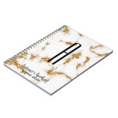 Luxe Elegant Marble Gold modern monogram citaat Notitieboek (Linkerzijde)