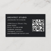 Luxe elegant matte zwart en grijs professioneel visitekaartje (Achterkant)