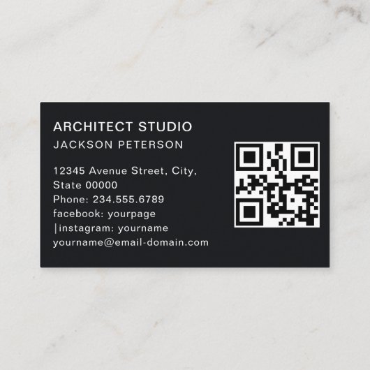 Luxe elegant matte zwart en grijs professioneel visitekaartje (Achterkant)