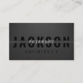 Luxe elegant matte zwart en grijs professioneel visitekaartje (Voorkant)