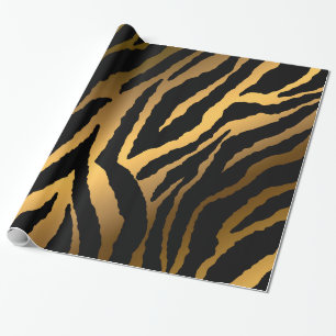 Luxe Elegant Modern Black Gold Line Cadeaupapier