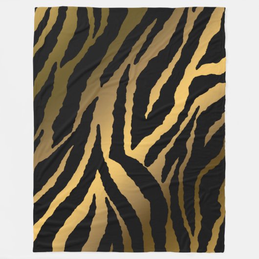 Luxe Elegant Modern Black Gold Line Fleece Deken (Voorkant)