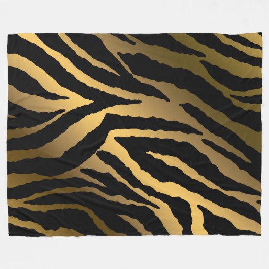 Luxe Elegant Modern Black Gold Line Fleece Deken (Voorkant (Horizontaal))