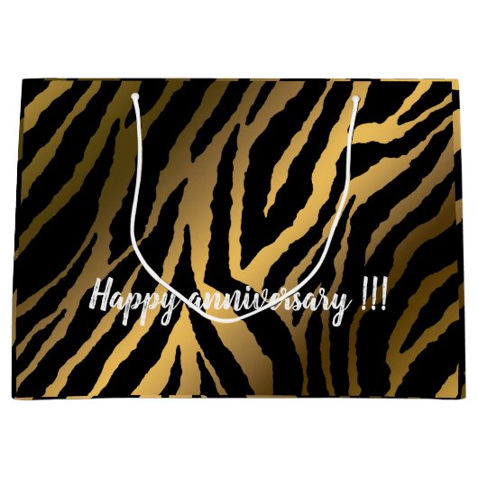 Luxe Elegant Modern Black Gold Line Groot Cadeauzakje (Voorkant)