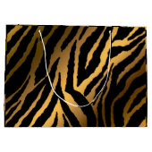 Luxe Elegant Modern Black Gold Line Groot Cadeauzakje (Achterkant)