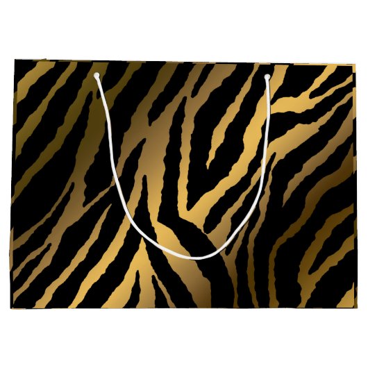Luxe Elegant Modern Black Gold Line Groot Cadeauzakje (Achterkant)