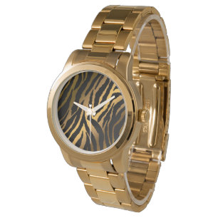 Luxe Elegant Modern Black Gold Line Horloge