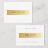 Luxe Elegant Modern Gewoon Goud Wit Trendy Visitekaartje (Voorkant / Achterkant)