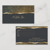 Luxe Elegant Modern Goud Confetti Border Zwart Kortingskaartje (Voorkant / Achterkant)