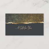 Luxe Elegant Modern Goud Confetti Border Zwart Kortingskaartje (Voorkant)