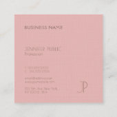 Luxe Elegant modern Trendy Design Monogram Plain Vierkante Visitekaartje (Achterkant)