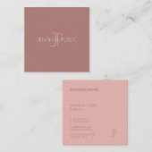 Luxe Elegant modern Trendy Design Monogram Plain Vierkante Visitekaartje (Voorkant / Achterkant)