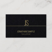 Luxe Elegant Monogram Gouden Tekst Sjabloon Visitekaartje (Voorkant)