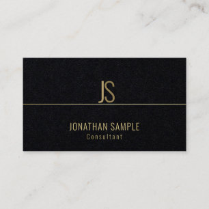 Luxe Elegant Monogram Gouden Tekst Sjabloon Visitekaartje