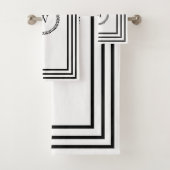 Luxe Elegant monogram Minimalistisch zwart lijst Bad Handdoek (Insitu)