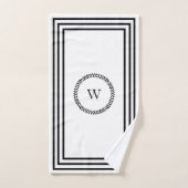 Luxe Elegant monogram Minimalistisch zwart lijst Bad Handdoek (Handdoek)