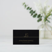 Luxe Elegant Monogram Modern Gold Text Elite Visitekaartje (Staand voorkant)