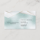 Luxe Elegant Ocean Aqua Blue Gold White Facets Visitekaartje (Achterkant)