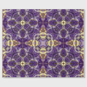 Luxe, elegant,  patroon, paars, geel cadeaupapier (Vlak)