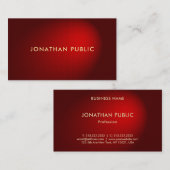 Luxe Elegant Red Damask Premium Parelfinish Visitekaartje (Voorkant / Achterkant)