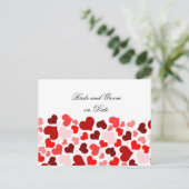 Luxe Elegant Red Hearts Save date card Aankondigingskaart (Staand voorkant)