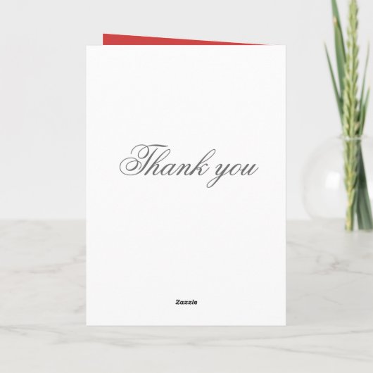 Luxe Elegant Red Rose Lace Dank u kaart (Achterkant)