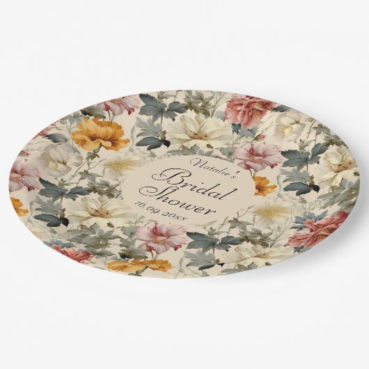 Luxe elegant retro botanisch Vrijgezellenfeest Papieren Bordje (Gekanteld)