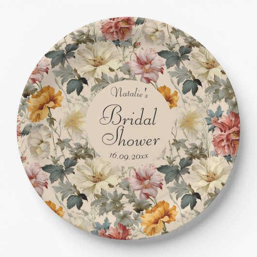 Luxe elegant retro botanisch Vrijgezellenfeest Papieren Bordje (Voorkant)