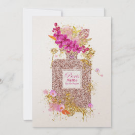Luxe Elegant Roze Glitter Perfume 1 Uitnodiging