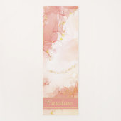 Luxe Elegant Roze Gold Marble Effect Name Yogamat (Voorkant)