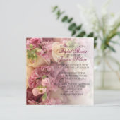 Luxe Elegant Roze Roze Boeket Douche Invite Kaart (Staand voorkant)
