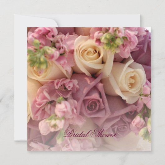 Luxe Elegant Roze Roze Boeket Douche Invite Kaart (Achterkant)