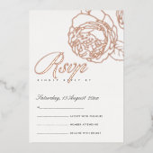 LUXE ELEGANT ROZE ROZE GOUD FLORAL RSVP FOLIE UITNODIGING (Voorkant)