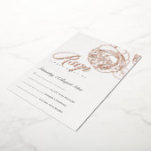 LUXE ELEGANT ROZE ROZE GOUD FLORAL RSVP FOLIE UITNODIGING (Gedraaid)