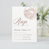LUXE ELEGANT ROZE ROZE GOUD FLORALE RSVP (Staand voorkant)