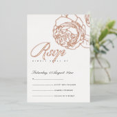LUXE ELEGANT ROZE ROZE GOUD FLORALE RSVP FOLIE UITNODIGING (Staand Voorkant)