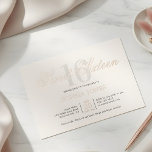 Luxe Elegant Roze Zoet 16 Folie Uitnodiging<br><div class="desc">Vier in stijl met deze luxe en elegante Sweet 16 uitnodiging. Bovenaan staat de kop "Sweet Sixteen" geschreven in een sierlijk script, elegant overlay het nummer 16 in een lange, verfijnde serif lettertype. Dit ontwerp straalt een gevoel van weelde en verfijning uit, perfect voor het markeren van zo'n speciale mijlpaal....</div>