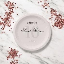 Luxe Elegant Roze Zoet 16 Papieren Bordje