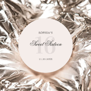 Luxe Elegant Roze Zoet 16 Ronde Sticker